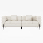 Modern White Boucle Three Seater Sofa