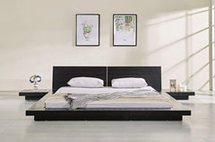 Bourn Double Bed with side Tables- Black Walnut