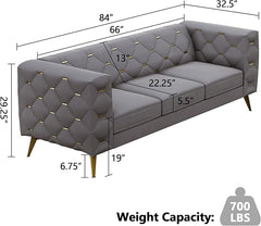 Modern Grey Three Seater Sofa