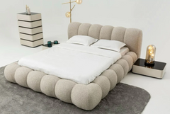 Boucle Modern Double Bed with Storage