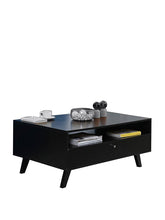 Perla Coffee Table with One Drawer in Black Colour