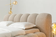 Boucle Modern Double Bed with Storage