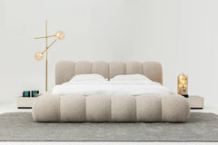 Boucle Modern Double Bed with Storage