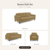 Boeno Sofa Set 3+2+1 in beige