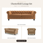 Chesterfield Lounge Set - Valerie 3+2+1 tufted sofas