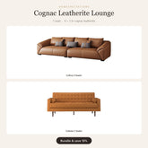 Cognac Leatherite Lounge, Collory 4 seater and Celestia 3 seater