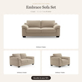 Embrace Sofa Set 3+2+1 in off white