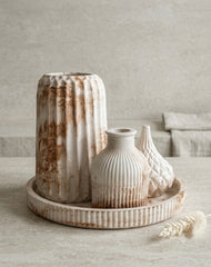 Marble & White Ribbed Home Decor Set