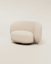 Puff cloud swivel armchair in ivory