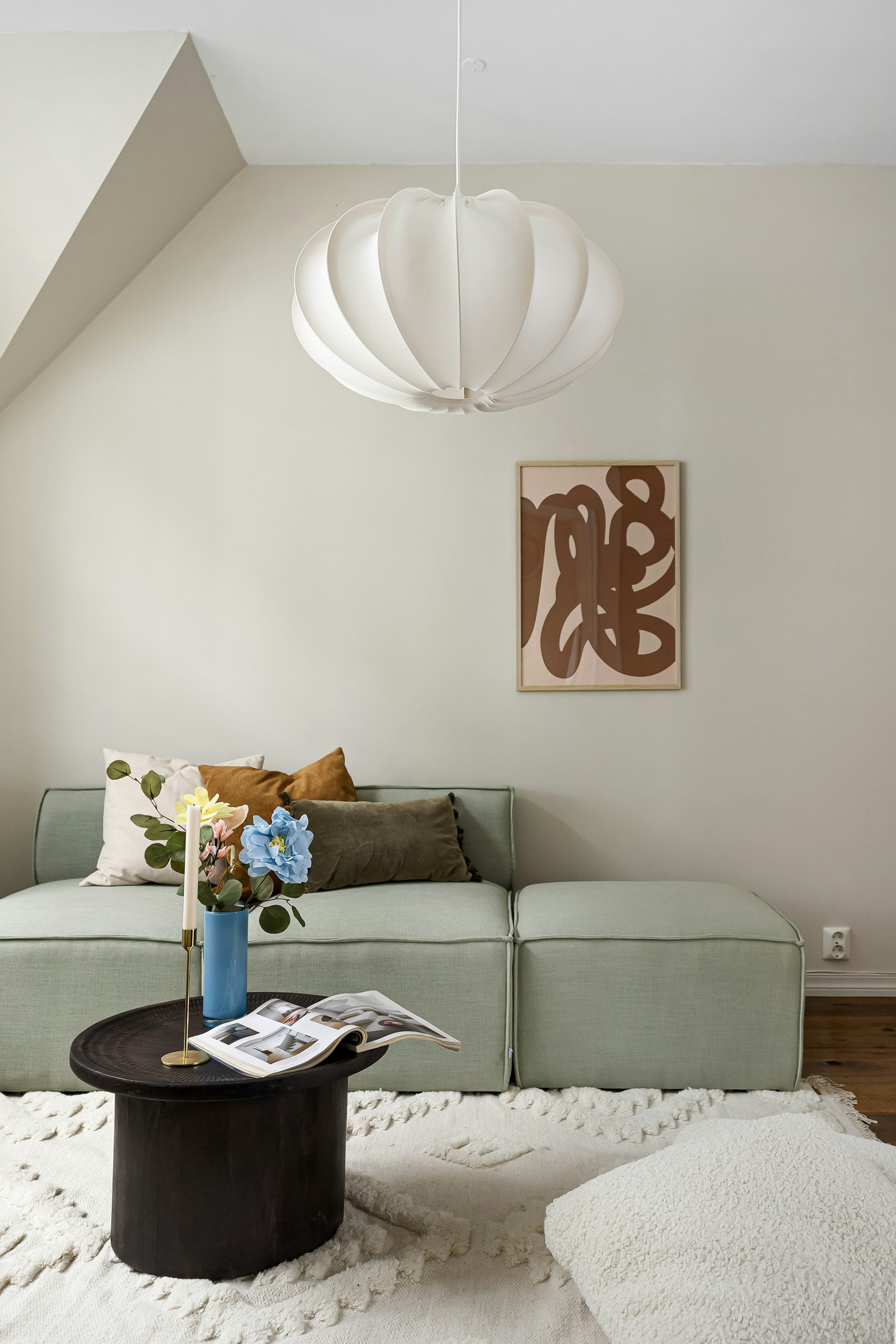 Cumulus modular cloud sofa in sage green