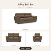 Tabby Sofa Set 3+2+1 in sandy brown