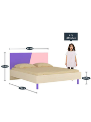 Adamek Queen Bed in Lavender Purple & English Pink Colour