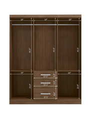 Cherone 6 Door Wardrobe with 3 Drawers