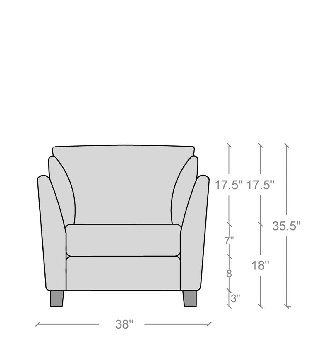 Mauk 1 Seater Sofa - Gray Beige