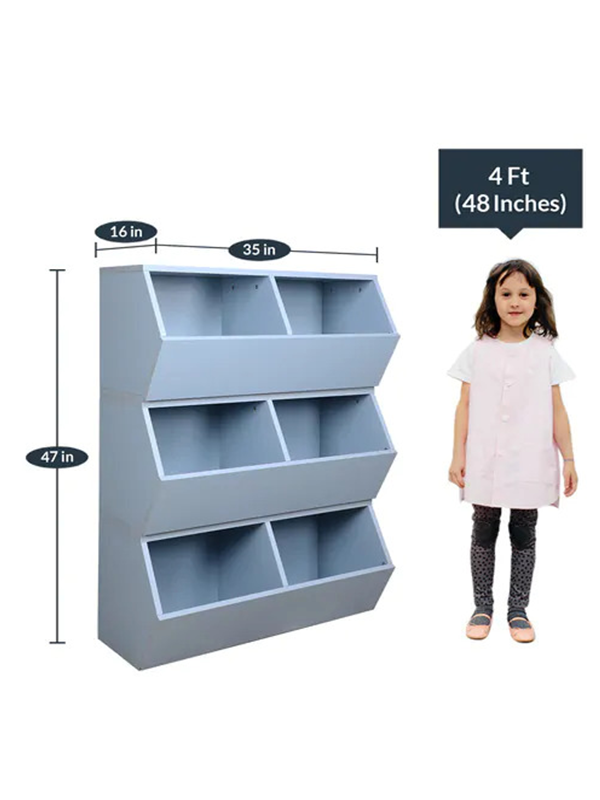 Sling Kids 3 Tier Book Rack in Elegant Blue Colour