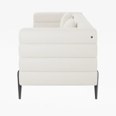 Modern White Boucle Three Seater Sofa
