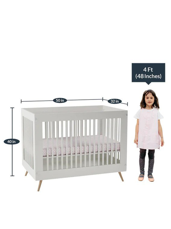 Archer Crib with Removable Side Railing in White colour