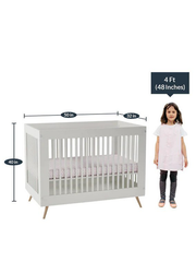 Archer Crib with Removable Side Railing in White colour