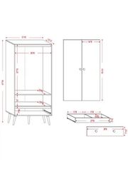 Derlyum 2 Door Wardrobe