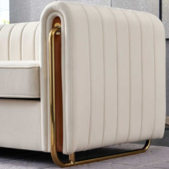 Plush Velvet Three Seater Sofa