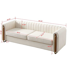Plush Velvet Three Seater Sofa