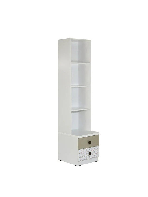 Zoomie Kids Bookshelf Display Unit in White & Grey Finish