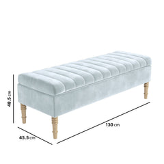 Velvet Striped Storage Settee