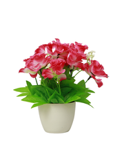 Round Pot Planter-Pink flowers