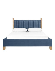densire Upholstered Bed (Blue)