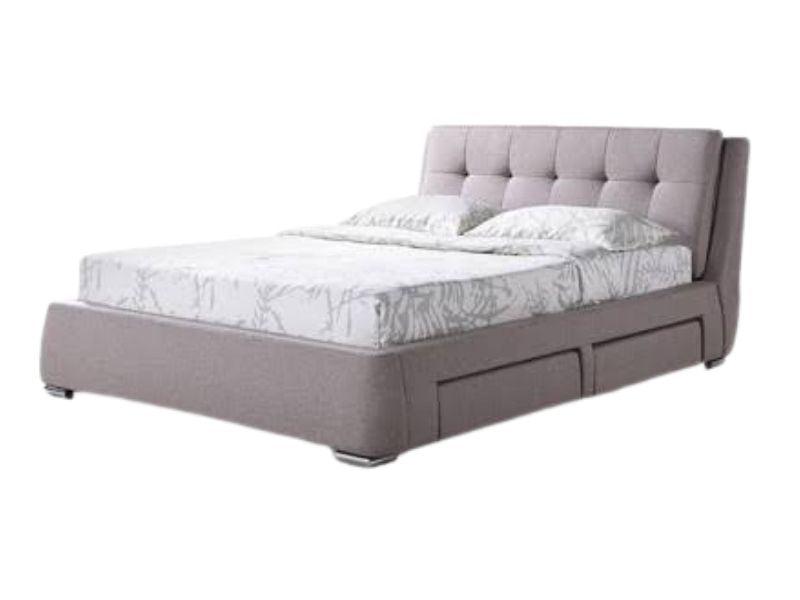 Edler Upholstered Double Bed - Charcoal Grey