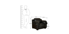 Ambroze 1 Seater Sofa - Black Leatherite