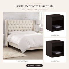 Bridal Bedroom Essentials - Maia king bed and two side tables