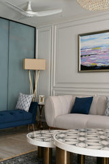Crescent curved cloud sofa, side view