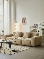 Drift modular cloud sofa with ottoman in cream